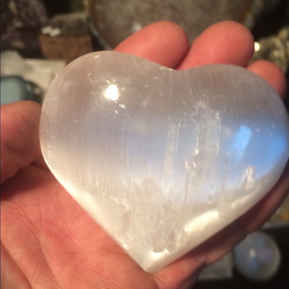 Healing Crystal Heart Selenite 3 inches 164 grams